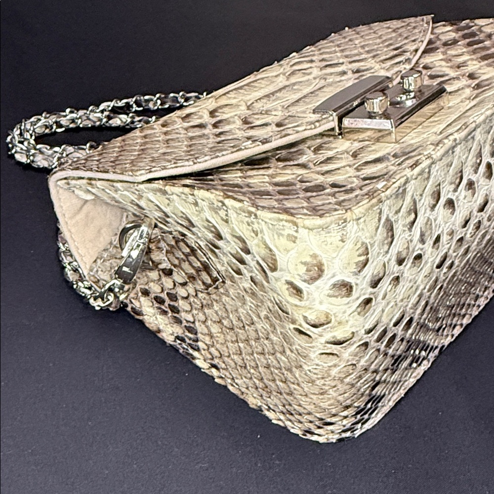 Python Crossbody Bag with Chain Strap - image 3